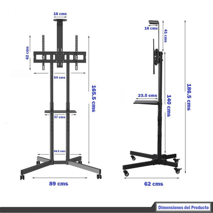 Rack Soporte Pedestal Para Tv 32 - 65 Altura Regulable